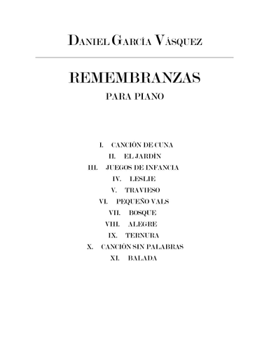 Remembranzas (para piano)