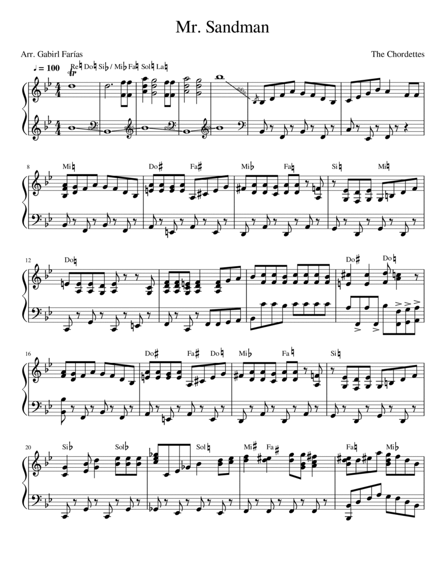 Mr. Sandman (arr. Gabriel Farías Ravanal)