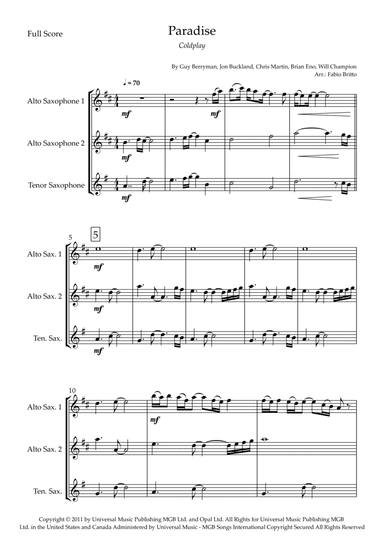 Paradise (arr. Fabio Britto)