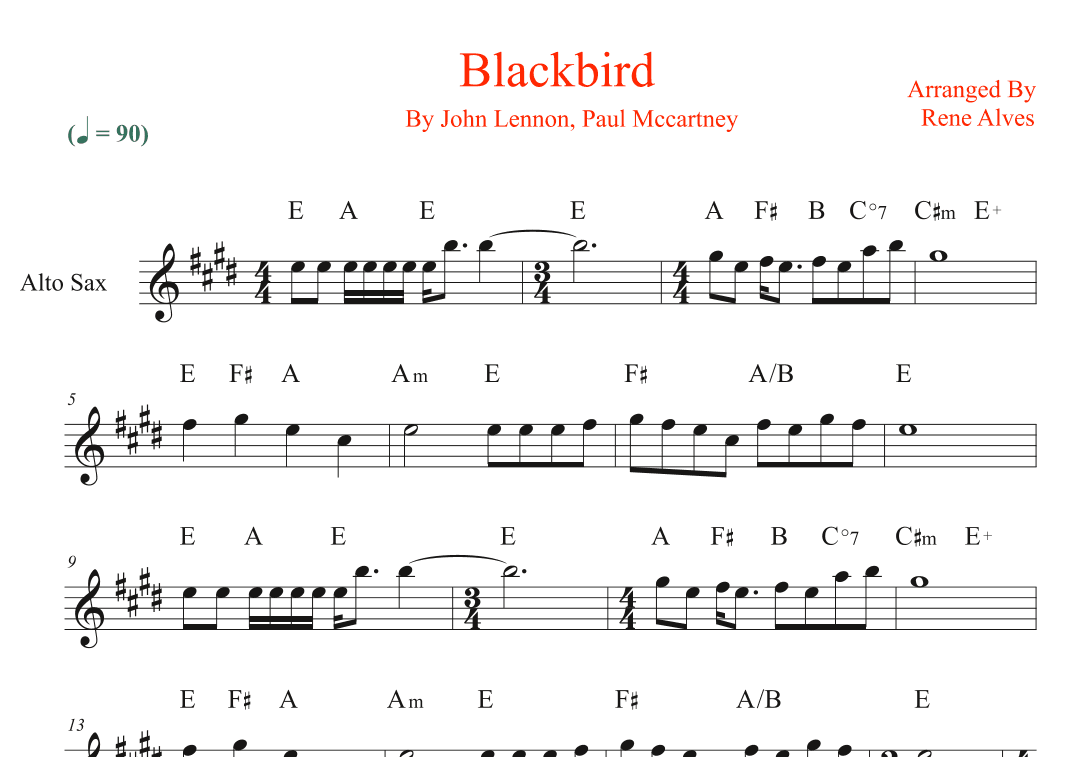 Blackbird (arr. Rene Alves)