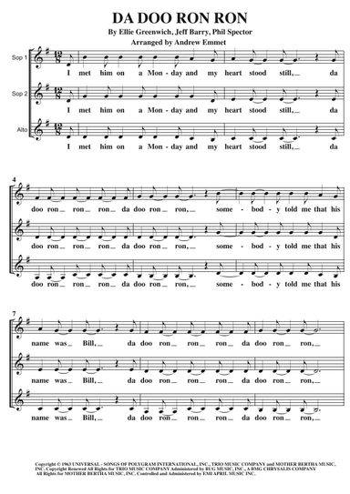 Da Doo Ron Ron (when He Walked Me Home) (arr. Andrew Emmet)