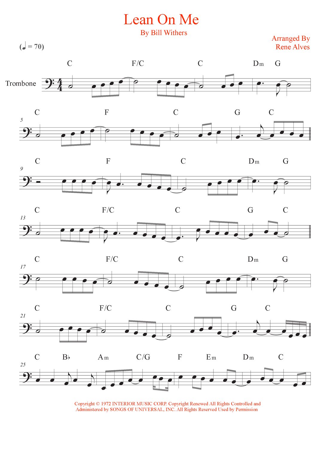 Lean On Me (arr. Rene Alves)