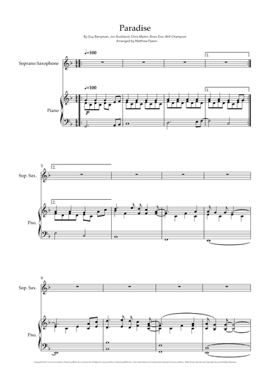 Paradise (arr. Matthew pyeon)