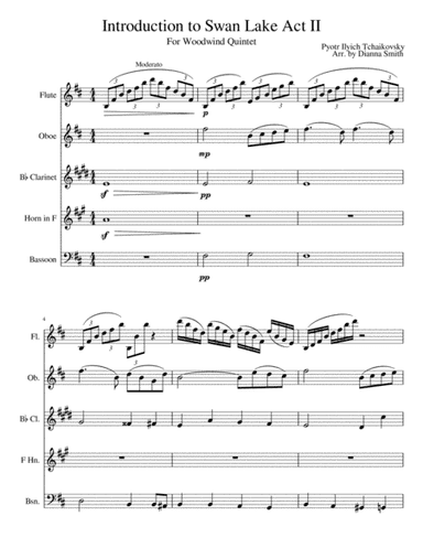 Introduction to Act II from Swan Lake- Woodwind Quintet (arr. Dianna Smith)