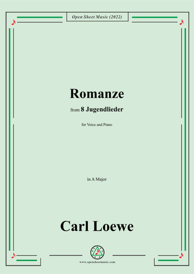 Loewe-Romanze,in A Major,for Voice and Piano (arr. OSM Press)