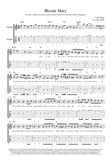 Bloody Mary (arr. Arr. Neda)