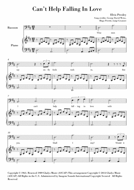 Can't Help Falling In Love (arr. Ahiva Editions)