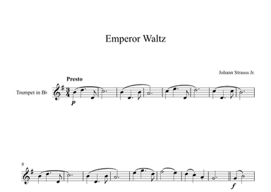 Emperor Waltz - Johann Strauss Jr. (Trumpet) (arr. Digital Book Music)