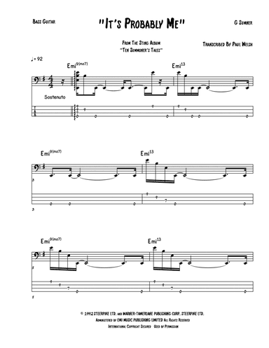 It's Probably Me (arr. Accubass)