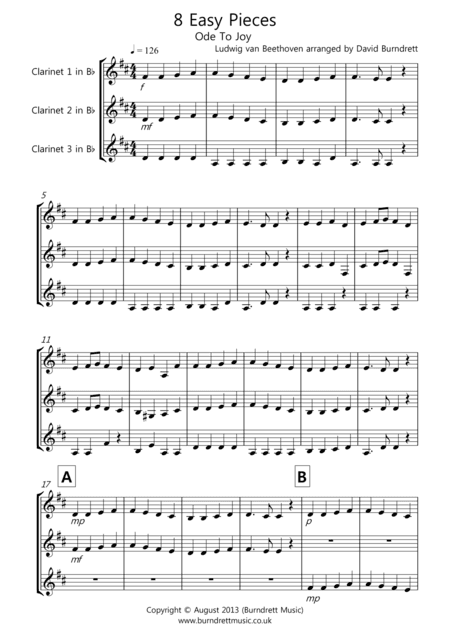 8 Easy Trios, For Clarinet (arr. David Burndrett)