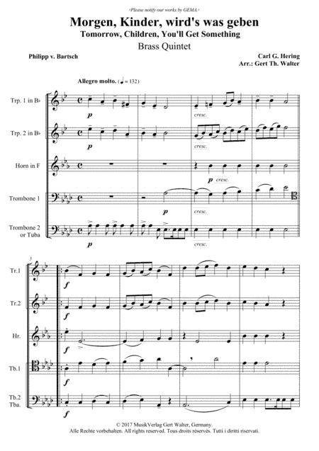 Tomorrow, Children, You'll Get Something (arr. Gert Th. Walter)
