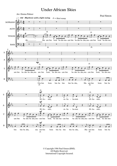 Under African Skies (arr. Emma Palmer)