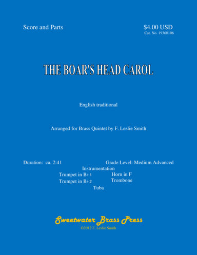 The Boar’s Head Carol (arr. F. Leslie Smith)