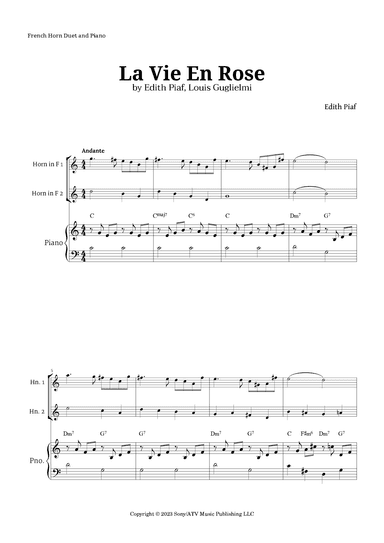 La Vie En Rose (arr. Langanho)