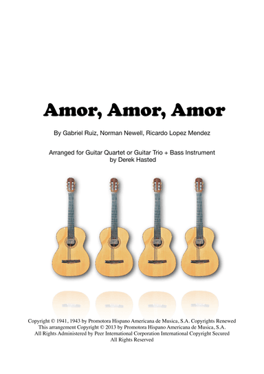 Amor (amor, Amor, Amor) (arr. Derek Hasted)