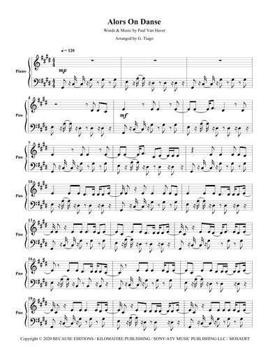 Alors On Danse (arr. G. Tiago)