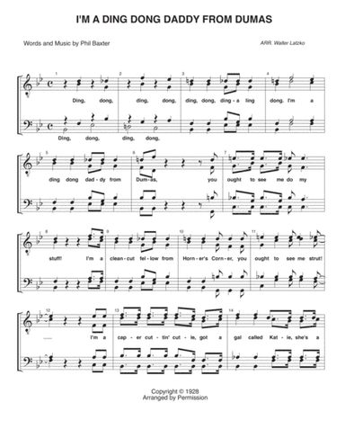 I'm A Ding Dong Daddy (from Dumas) (arr. Walter Latzko)