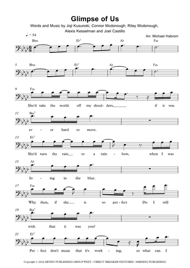 Glimpse Of Us (arr. Michael Habrom)