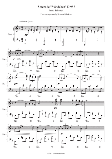 F. Schubert - Serenade D.957 - Piano solo arrangement (arr. Reimund Merkens)