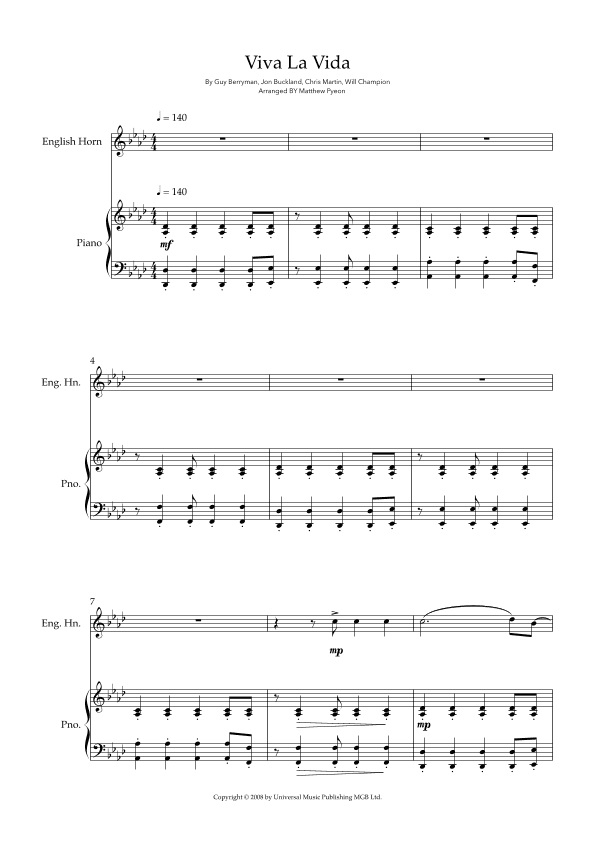 Viva La Vida (arr. Matthew pyeon)