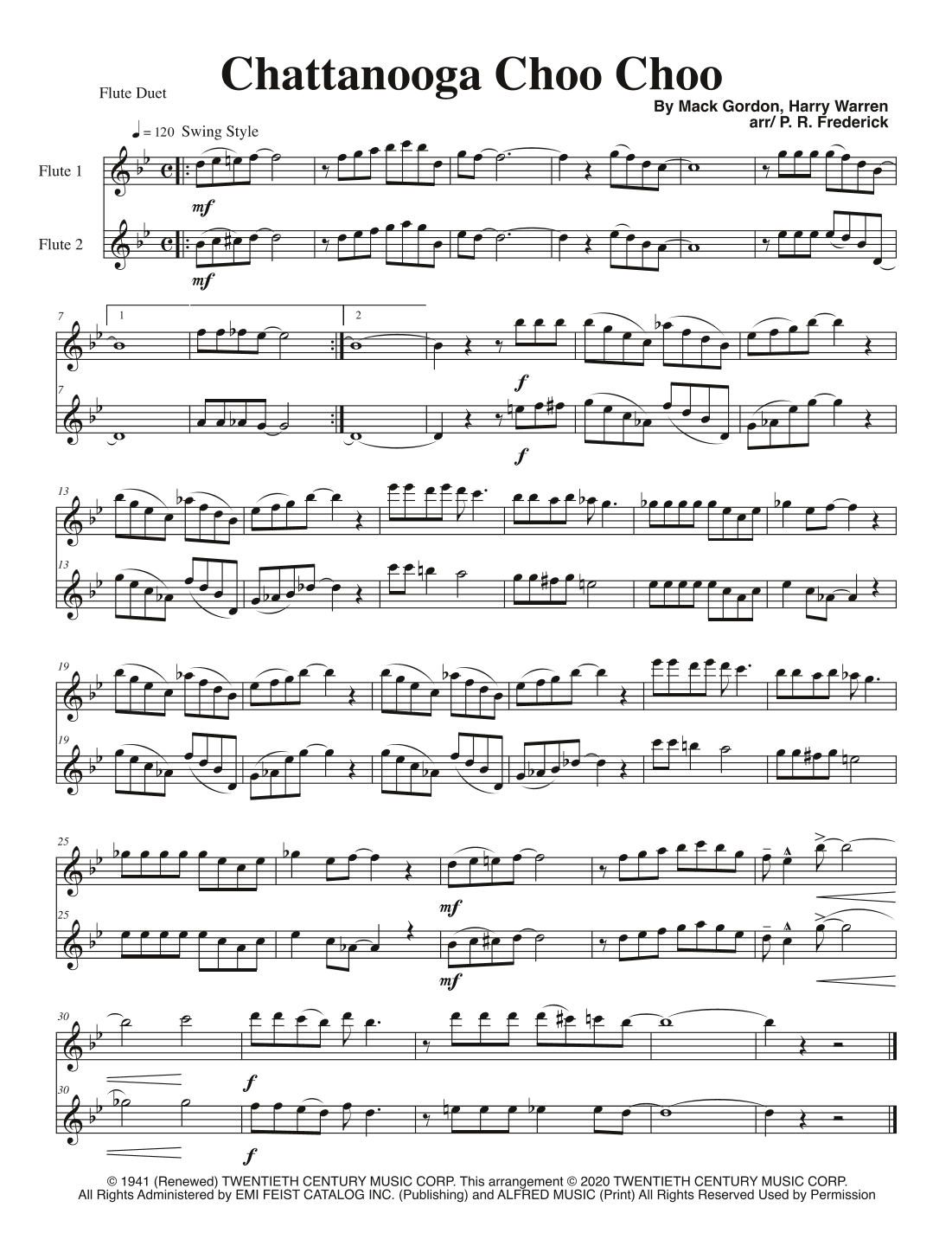 Chattanooga Choo Choo (arr. P. R. Frederick)