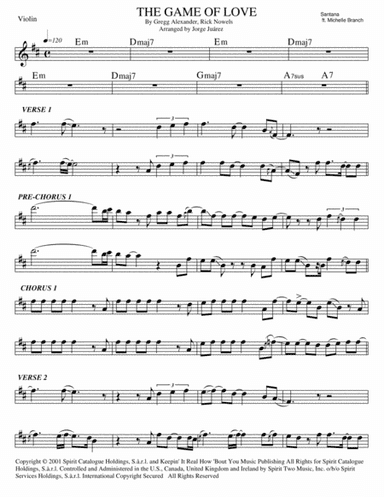 The Game Of Love (arr. Jorge Juárez)