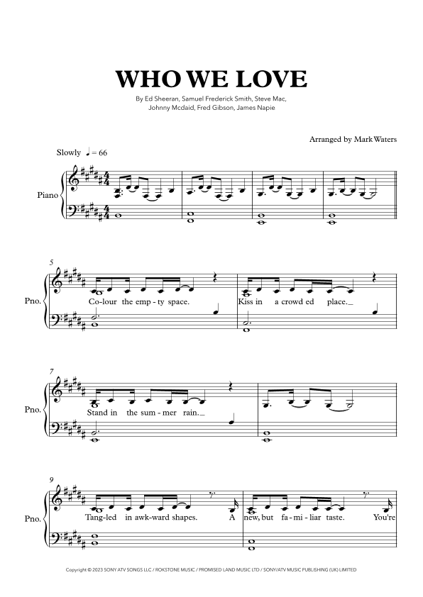 Who We Love (arr. Mark Waters)