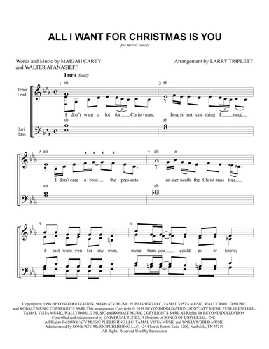 All I Want For Christmas Is You (arr. Larry Triplett)