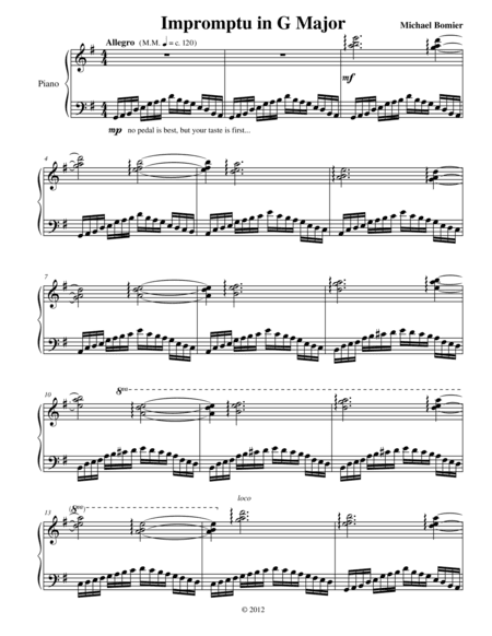Impromptu in G major from Nine Character Pieces