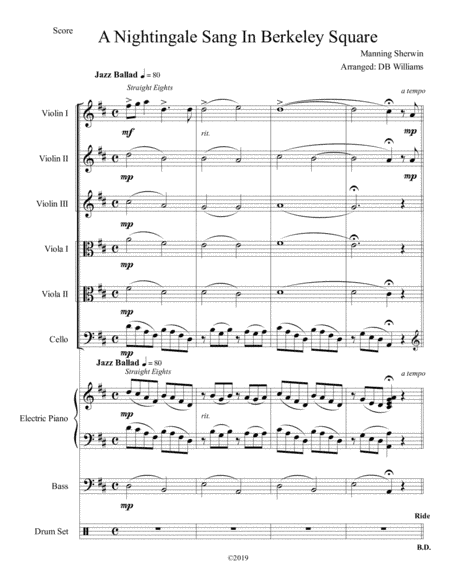 A Nightingale Sang In Berkeley Square (arr. DB Williams)