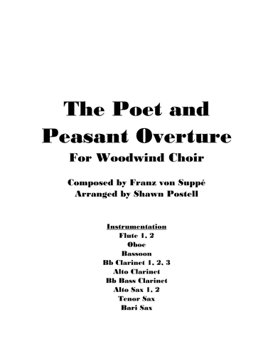 The Poet and Peasant Overture (arr. Shawn Postell)