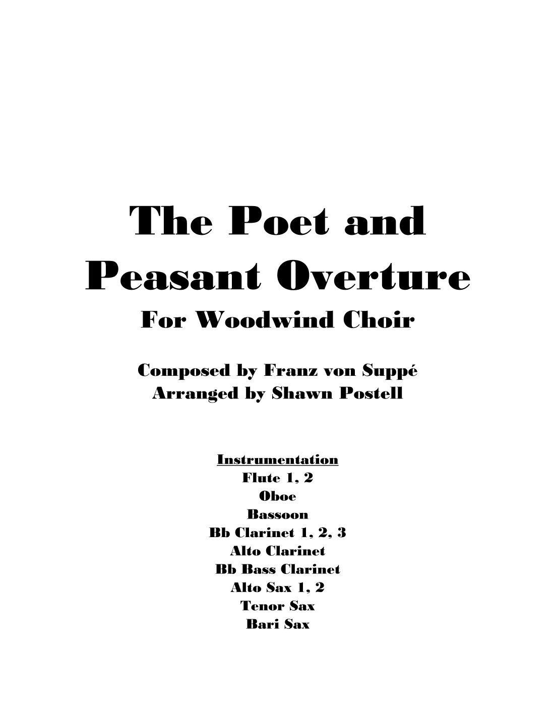 The Poet and Peasant Overture (arr. Shawn Postell)