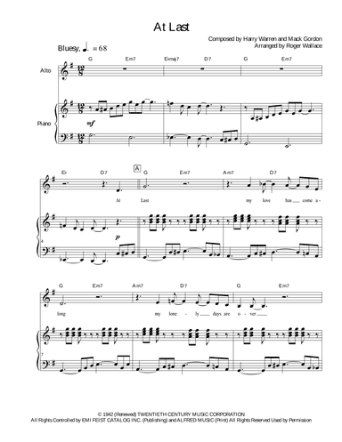 At Last (arr. Roger Wallace)