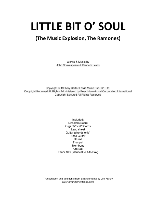Little Bit O' Soul (arr. Jim Farley - www.arrangementsone.com)