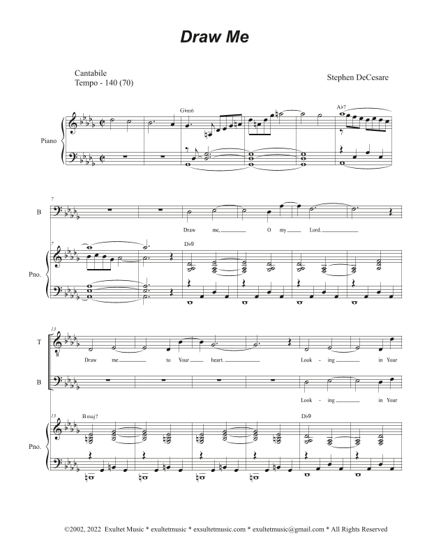 Draw Me (Duet for Tenor and Bass solo)