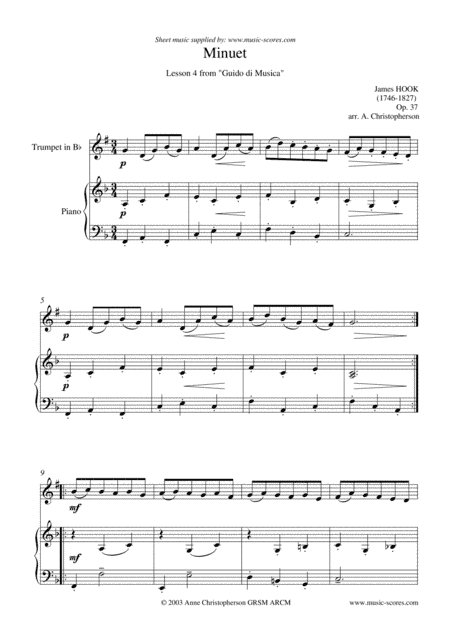 Minuet from Guido di Musica - Trumpet and Piano (arr. Anne Christopherson GRSM ARCM)