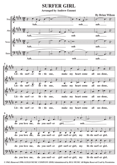 Surfer Girl (arr. Andrew Emmet)