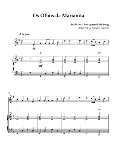 Os Olhos da Marianita (arr. Kaiserin Rebecca)