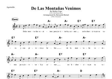 De Las Montanas Venimos (arr. Bernardo Bernal Hidalgo)