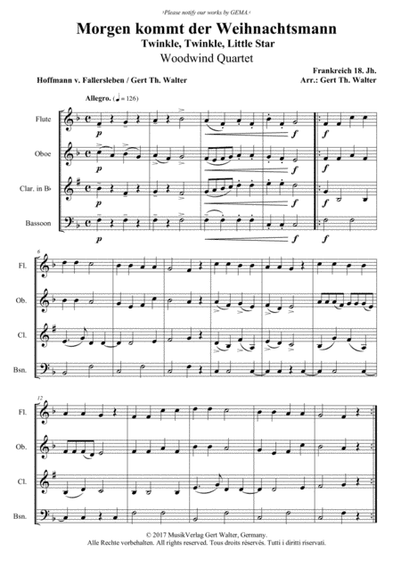 Twinkle, Twinkle, Little Star (arr. Gert Th. Walter)