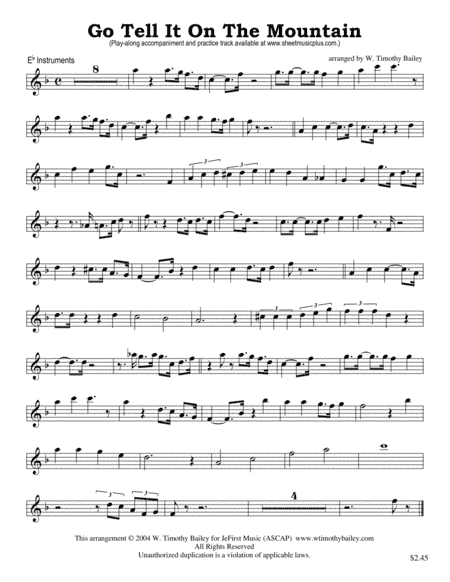 Go Tell It On The Mountain (Eb Instruments) (arr. W. Timothy Bailey)