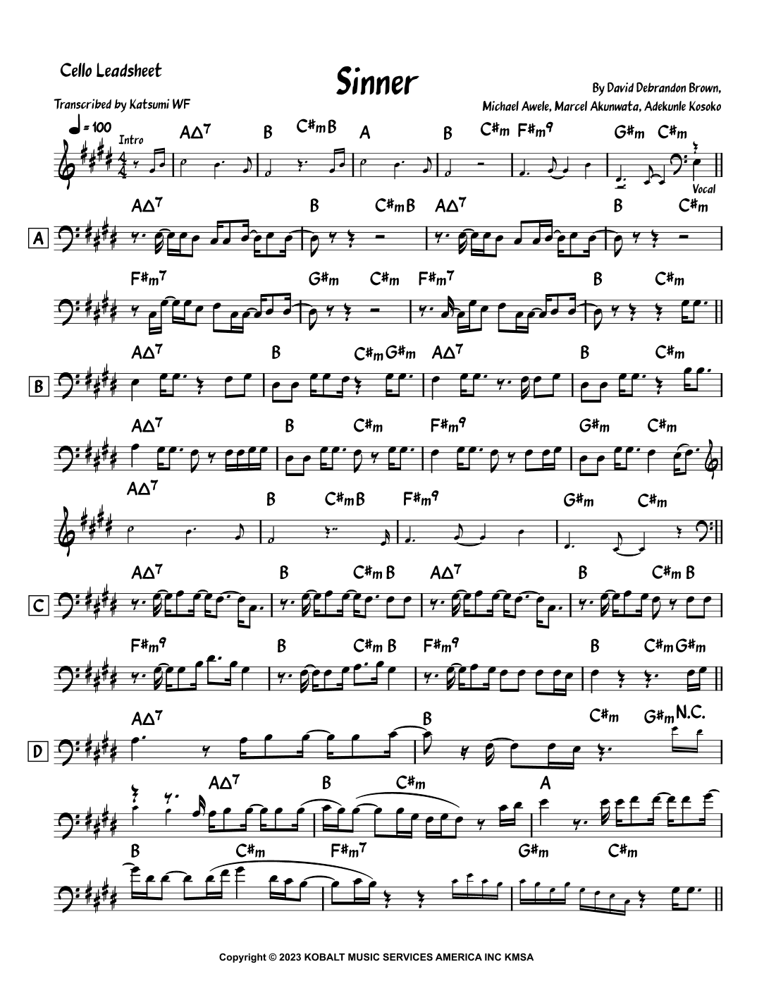 Sinner (arr. Katsumi WF)