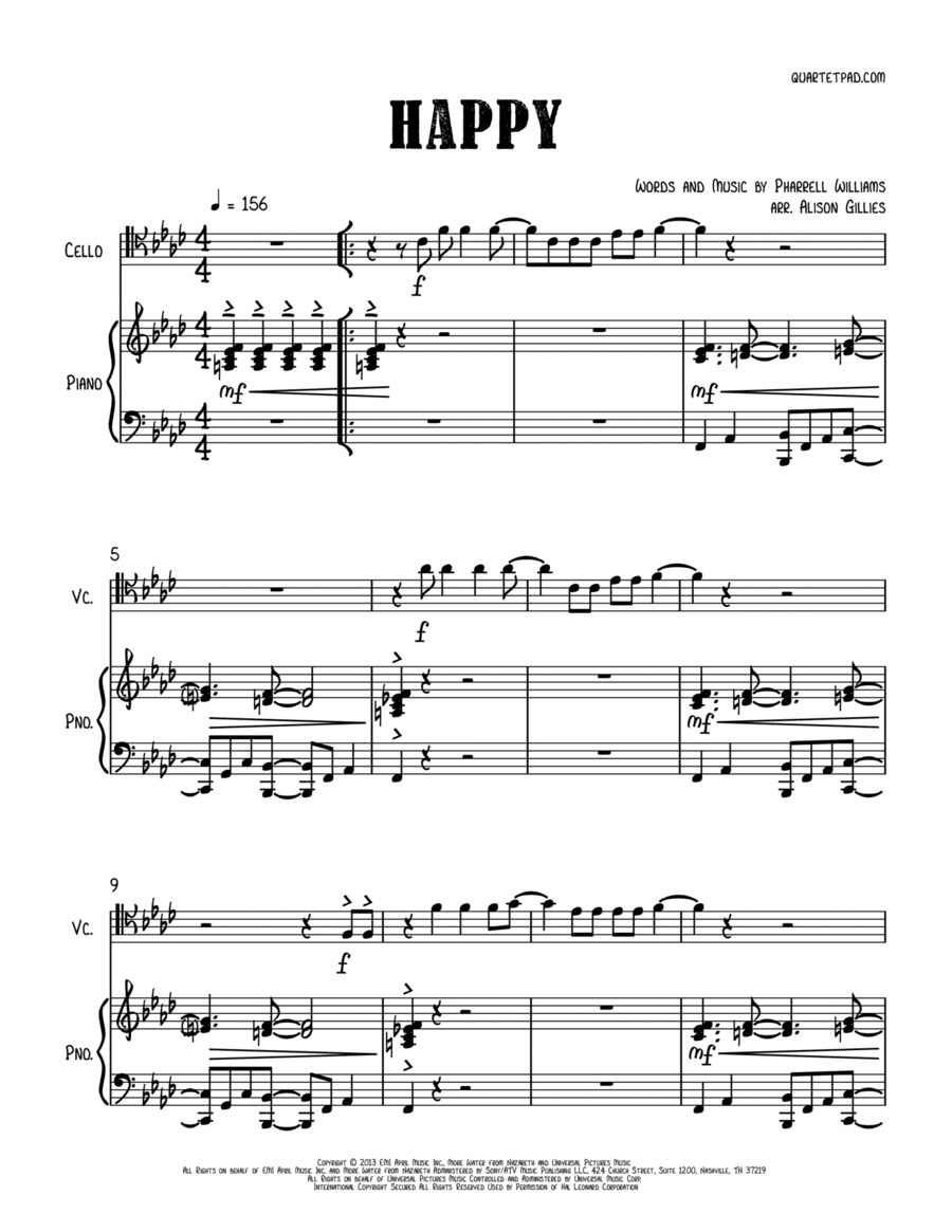 Happy (arr. Alison Gillies)