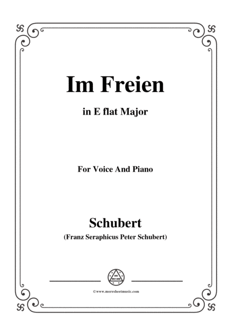 Schubert-Im Freien,in E flat Major,Op.80 No.3,for Voice and Piano (arr. MSM)