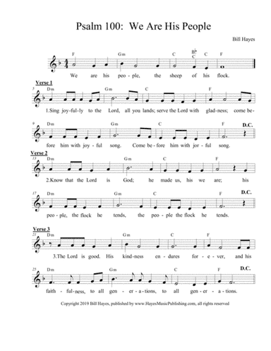 Psalm 100:  We Are His People