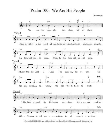 Psalm 100:  We Are His People