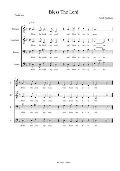 Bless the lord (arr. Riccardo Lentini)