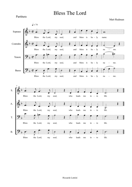 Bless the lord (arr. Riccardo Lentini)