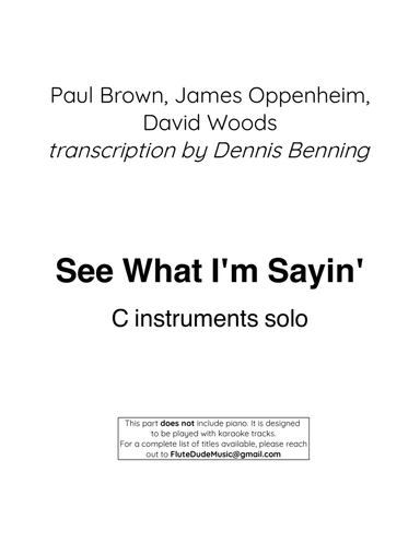 See What I'm Sayin'? (arr. Dennis Benning)
