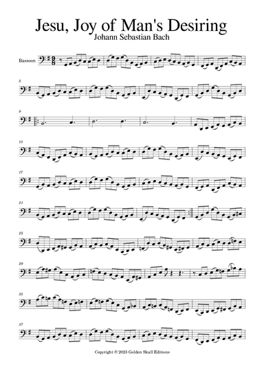 Jesu, Joy of Man's Desiring (arr. Golden Skull Editions)